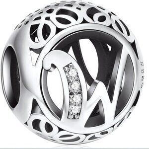 Sterling Silver Vintage Letter W Charm